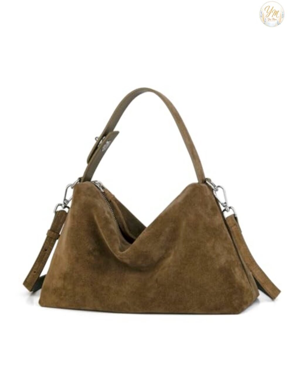 Suede Leather Crossbody Bag Women Slouchy Adjustable Strap Tote Handbag